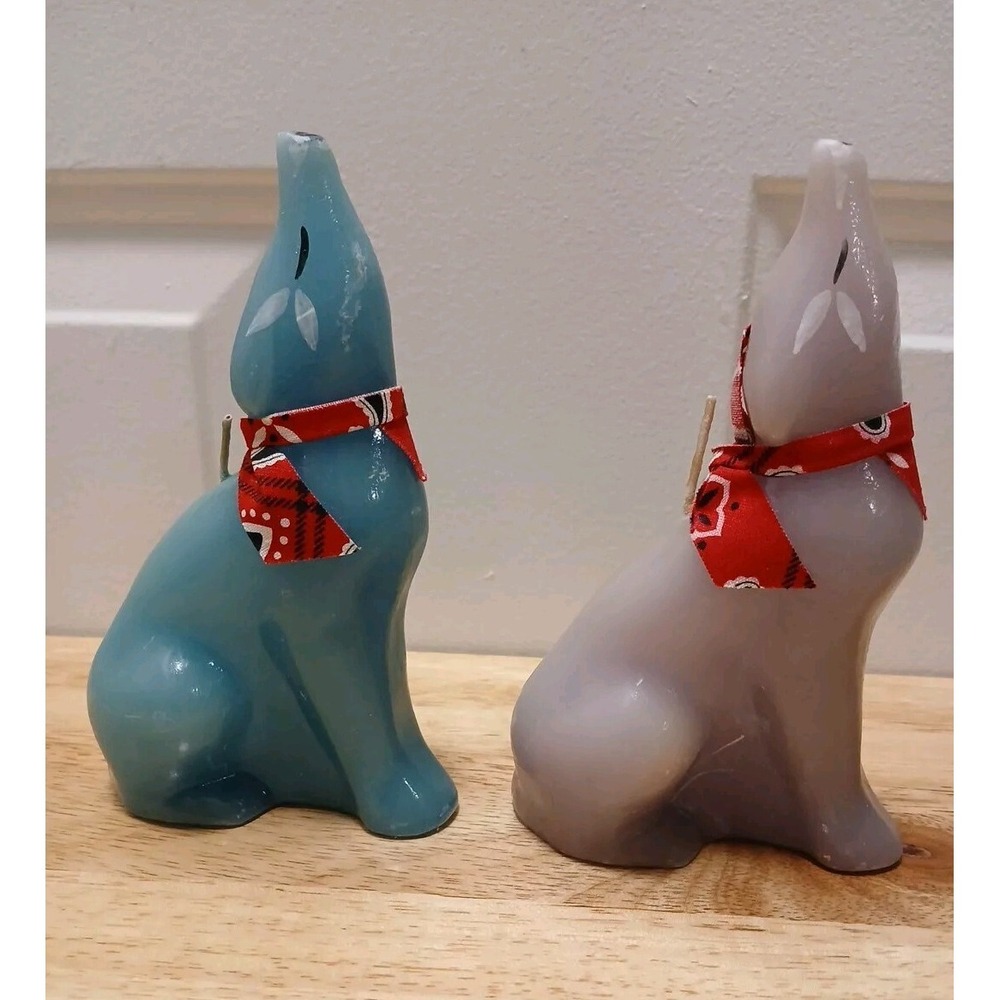 Howling Coyote Candle Southwest Desert Howl At The Moon Candles Set Of 2 Unused